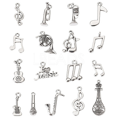68Pcs 17 Styles Tibetan Style Alloy Pendants FIND-TA0006-19-1