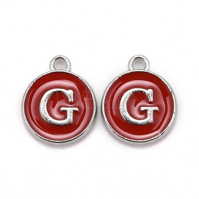 Platinum Plated Alloy Enamel Charms ENAM-S118-03G-P-1