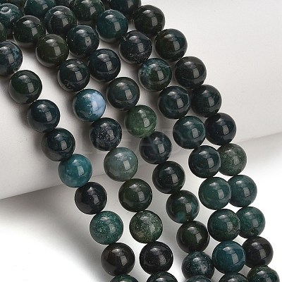 Natural Moss Agate Beads Strands GG-CBA7BB7-A02-6mm-1