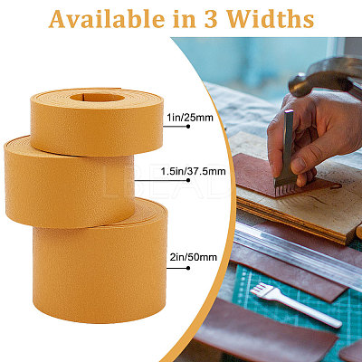 2M Flat Double Face Lychee Pattern Imitation Leather Band LC-WH0010-01A-05-1