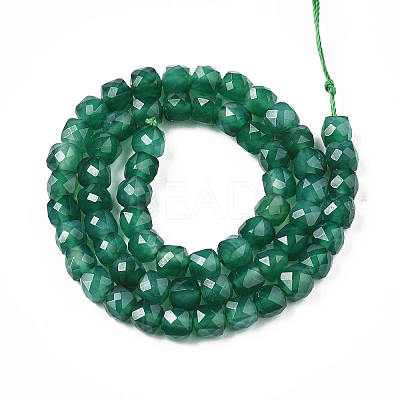 Natural Green Onyx Agate Beads Strands X-G-S359-375B-1