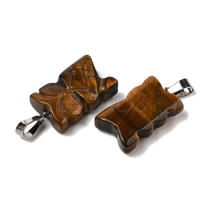 Natural Tiger Eye Pendants G-B127-09P-10-1