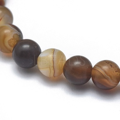 Natural Banded Agate/Striped Agate Bead Stretch Bracelets BJEW-K212-B-003-1