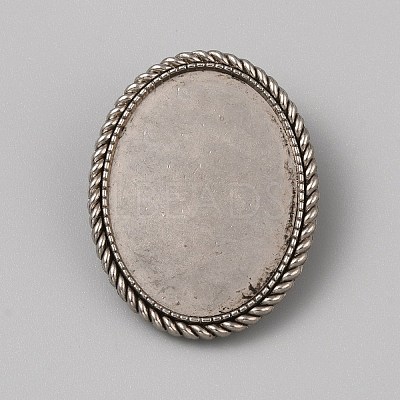 Tibetan Style Zinc Alloy Bolo Tie Slides Clasp Cabochon Settings FIND-WH0260-37G-AS-1