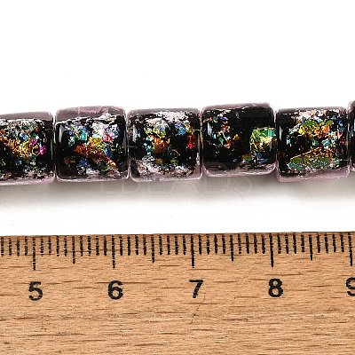 Handmade Dichroic Foil Glass Beads Strands DICH-U001-09H-1