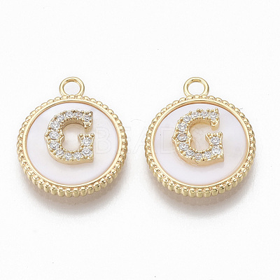 Brass Micro Pave Cubic Zirconia Pendants KK-T062-04G-NF-1