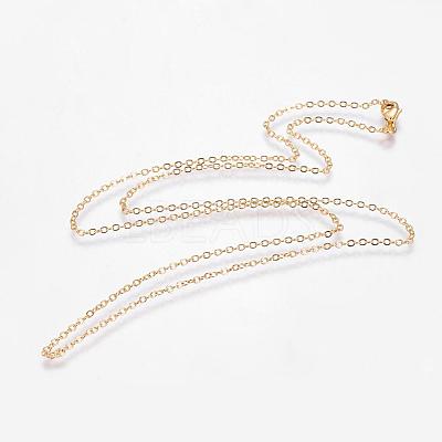 Eco-Friendly Rack Plating Brass Chain Necklaces MAK-G002-09G-FF-1