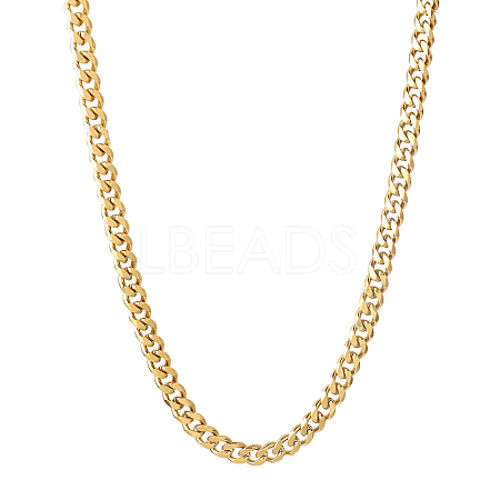 PVD Vacuum Plating 201 Stainless Steel Curb Chain Necklaces NJEW-Q336-11B-G-1