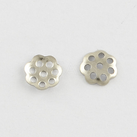 Tarnish Resistant 304 Stainless Steel Flower Bead Caps STAS-Q183-01-1