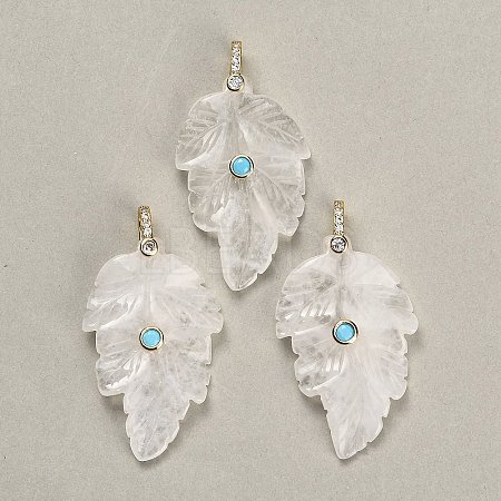 Natural Quartz Crystal Pendants G-K372-06G-A04-1