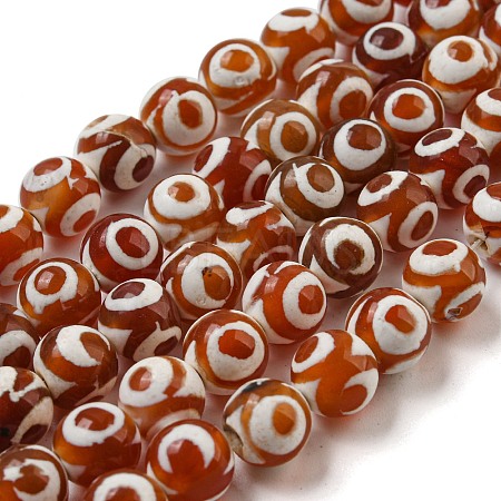 Tibetan Style dZi Beads Strands G-P526-D04-01-1