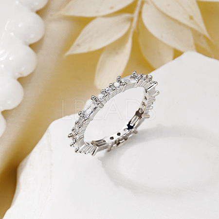 Brass Micro Pave Cubic Zirconia Finger Rings CU-CBA8D1E-01P-1