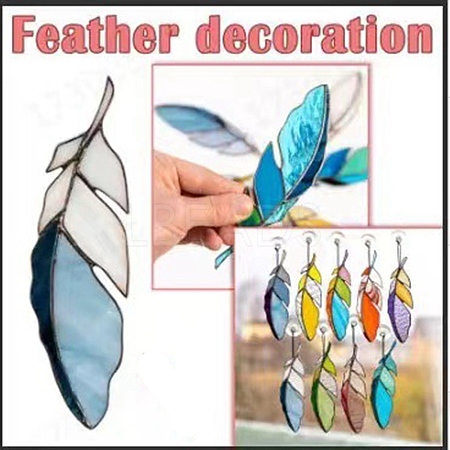 Feather Stained Acrylic Window Planel STGL-PW0001-25C-1
