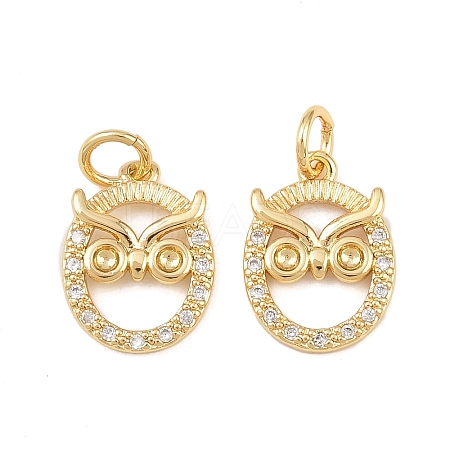 Brass Micro Pave Cubic Zirconia Pendants KK-G544-14G-1