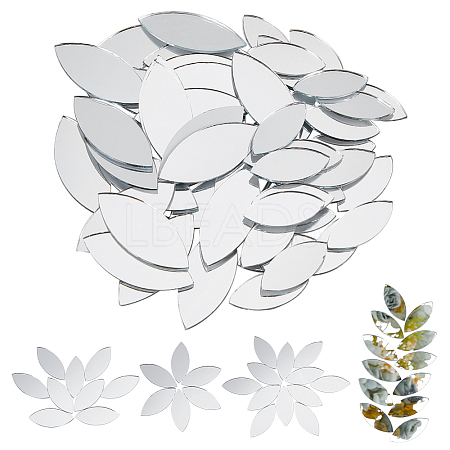 200Pcs 2 Styles Mirror Surface Mosaic Tiles Glass Cabochons DIY-OC0012-43-1