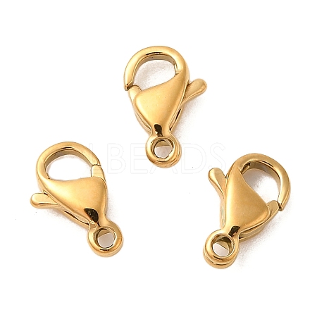 Ion Plating(IP) 304 Stainless Steel Lobster Claw Clasps STAS-AB09-G-01-1