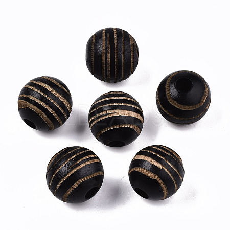 Painted Natural Wood Beads WOOD-T021-54B-01-1