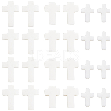 60Pcs 3 Styles Cross Natural Shell Beads BSHE-SC0001-18-1