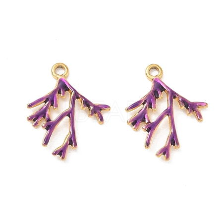 304 Stainless Steel Enamel Pendants STAS-Q119-12G-05-1