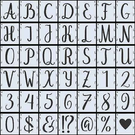 PET Plastic Hollow Out Drawing Painting Stencils Templates Sets DIY-WH0453-97A-1