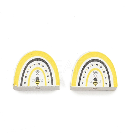 Printed Poplar Wood Beads WOOD-Z008-01F-1