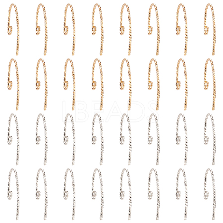 32Pcs 2 Colors Brass Earring Hooks FIND-AR0001-58-1