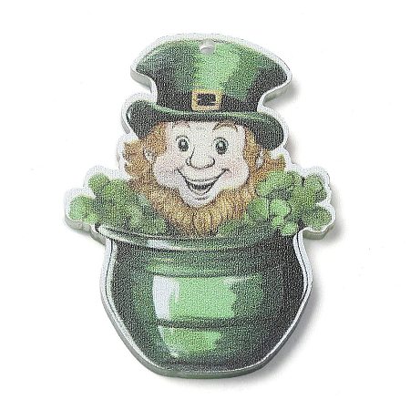 Saint Patrick's Day Opaque Printed Acrylic Pendants MACR-M038-01I-1