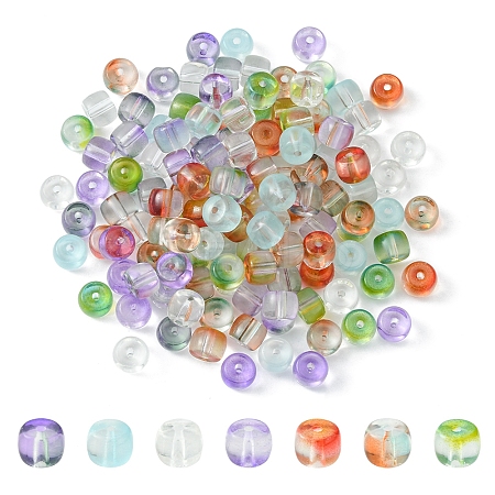 140Pcs 7 Colors Transparent Glass Beads GLAA-FS0001-45-1