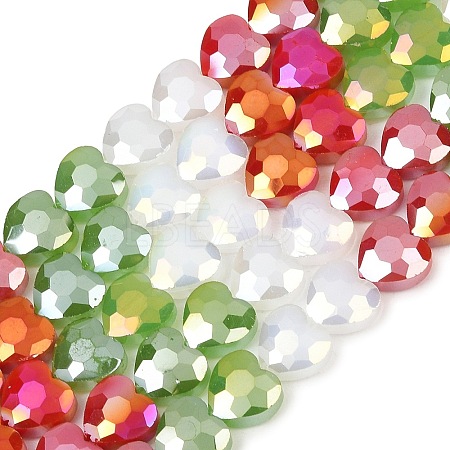 Electroplate Transparent Glass Beads Strands GL-CBADAFE-01G-1