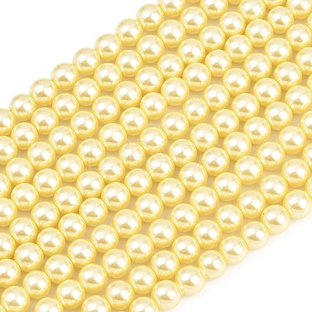 Eco-Friendly Dyed Glass Pearl Round Beads Strands HY-A008-8mm-RB012-1