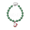 Christmas Theme Imitation Pearl Acrylic Bracelets for Women Girl BJEW-JB11173-1