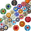 3 Strands Flat Round Handmade Millefiori Glass Beads Strands LAMP-LT0001-15B-1