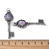 Key Brass Natural Lepidolite Big Pendants KK-D361-01AS-21-3