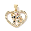 Brass Micro Pave Cubic Zirconia Pendants KK-L268-019G-05-1