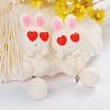 Lovely Design Handmade Polymer Clay Cute Rabbit Dangle Stud Earrings EJEW-F0070-13-4