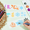 2 Sets 2 Styles PET Hollow Out Plastic Drawing Painting Stencils Templates AJEW-GF0006-91A-4
