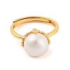 Round Natural Pearl Finger Rings STER-Z009-05G-2