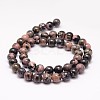 Natural Rhodonite Bead Strands G-K153-B42-8mm-2