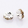Brass Rhinestone Spacer Beads RB-A014-L12mm-14S-2