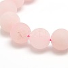 Frosted Natural Rose Quartz Round Bead Strands G-M064-12mm-09-2