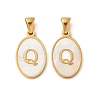 Natural Shell Oval with Initial Pendants STAS-I351-23G-Q-1