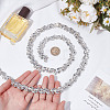 1 Yard Brass Glass Link Chains AJEW-AR0002-74-6