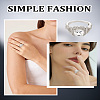 1Pc Brass Micro Pave Clear Cubic Zirconia Finger Rings for Women RJEW-LP0001-36-4