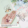 CRASPIRE 40pcs 8 Style Cute Cartoon PVC Plastic Cat Pendant Keychain KEYC-CP0001-12-3