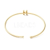 Rack Plating Brass Micro Pave Clear Cubic Zirconia Letter Open Cuff Bangles BJEW-A018-01G-H-3