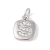 Rack Plating Brass Micro Pave CLear Cubic Zirconia Charms KK-E110-14P-S-1