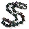 Natural Indian Agate Nuggets Beaded Necklaces for Women Men NJEW-K388-01T-1
