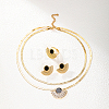 Fan Shape Golden Stainless Steel Jewelry Set VT9934-1-1