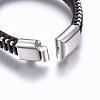 Leather Braided Cord Bracelets BJEW-E345-11C-3