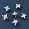 Brass Micro Pave Clear Cubic Zirconia Beads CU-CBAC675-01S-2